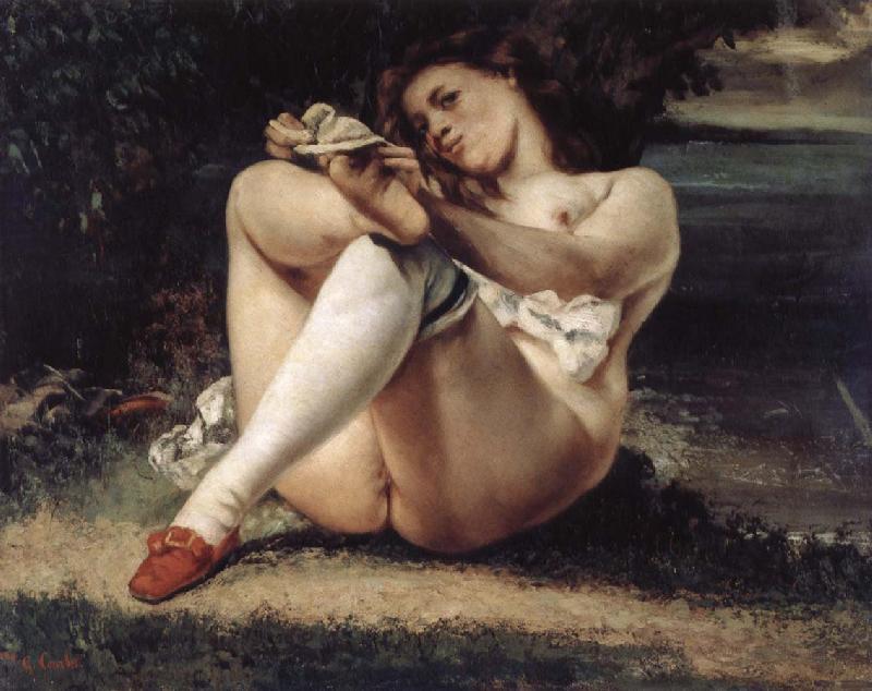 Gustave Courbet Woman with White Stockings France oil painting art